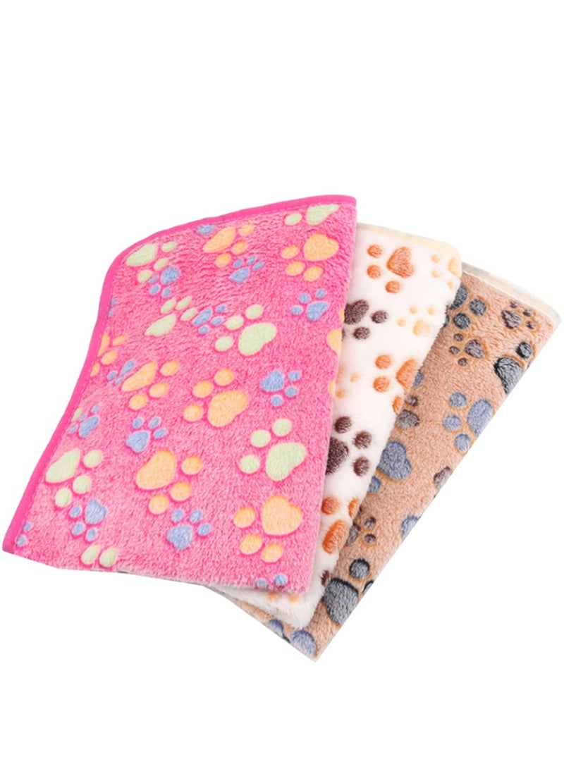 CMGTYYD. CMGTYYYD بطانية ناعمة للحيوانات الأليفة بطانية ناعمة للقطط والكلاب، وسادة أريكة فراش للكلاب، بطانية دافئة ومريحة للحيوانات الأليفة بنمط كرتوني لطيف 3 قطع/مجموعة - Image 3