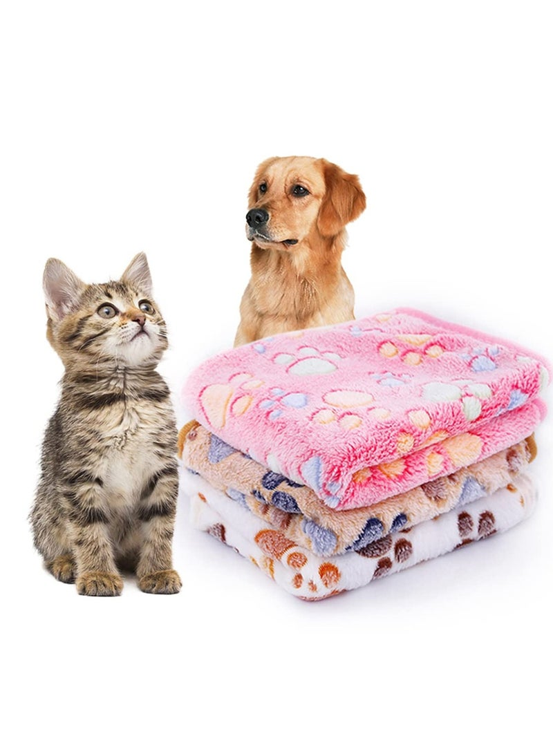 CMGTYYD. CMGTYYYD بطانية ناعمة للحيوانات الأليفة بطانية ناعمة للقطط والكلاب، وسادة أريكة فراش للكلاب، بطانية دافئة ومريحة للحيوانات الأليفة بنمط كرتوني لطيف 3 قطع/مجموعة - Image 1