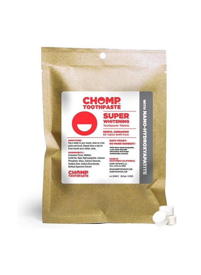 Chomp Chomp Super Whitening Cinnamon Toothpaste Tablets with Nano Hydroxyapatite Refill  - Image 1