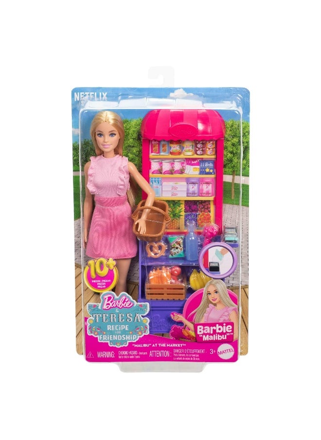 Barbie Barbie Malibu Barbie and Teresa Recipe for Friendship Malibu at the Market Doll Playset  - Image 1