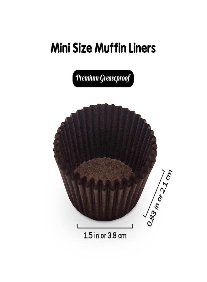 Mombake Brown Mini Cupcake Liners Natural Greaseproof Paper Muffin Baking Cups, 500-Count - Image 3