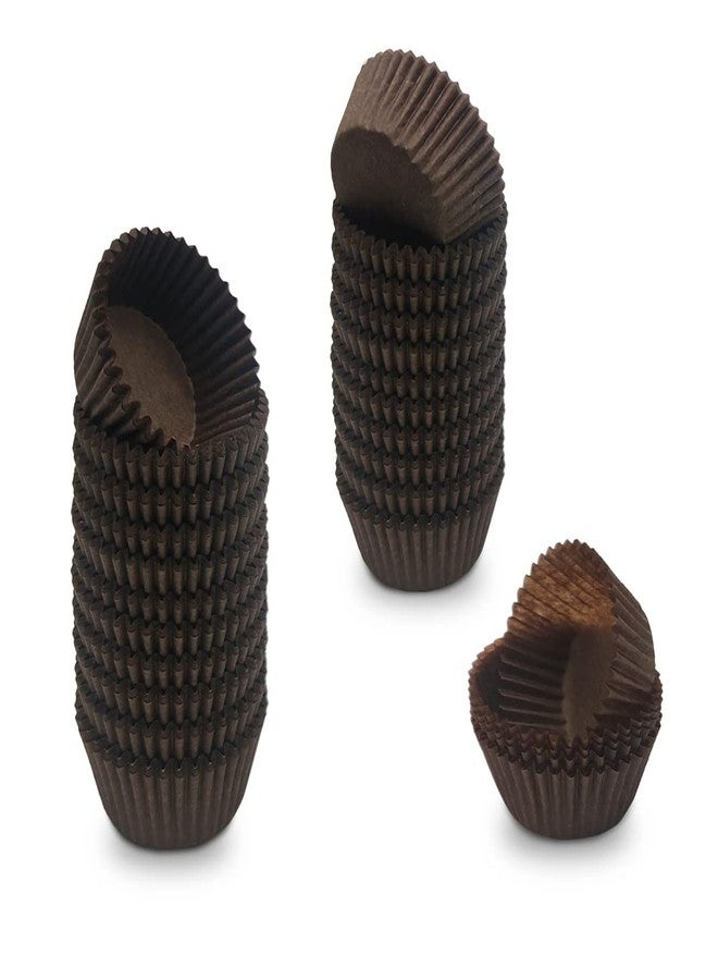Mombake Brown Mini Cupcake Liners Natural Greaseproof Paper Muffin Baking Cups, 500-Count - Image 1
