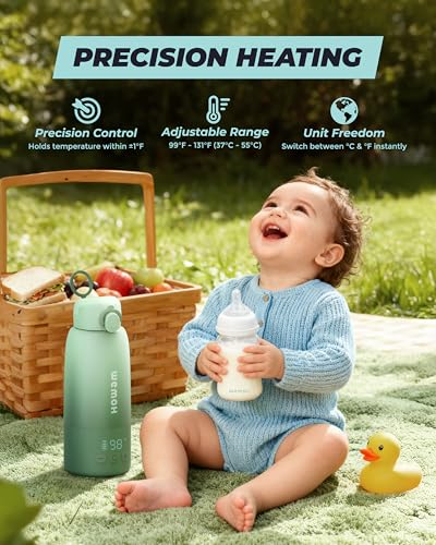 WEMOH Upgraded Portable Milk Warmer with Self-Clean Function, 110W Fast Heating for Breast Milk & Formula, 16oz Large Capacity Travel Bottle Warmer, USB-C Fast Charge, Ideal for Hiking, Flights & Car Use - Image 5