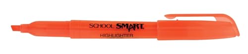School Smart Pen Style Highlighters, Chisel Tip, Orange, Pack of 12 - Image 1