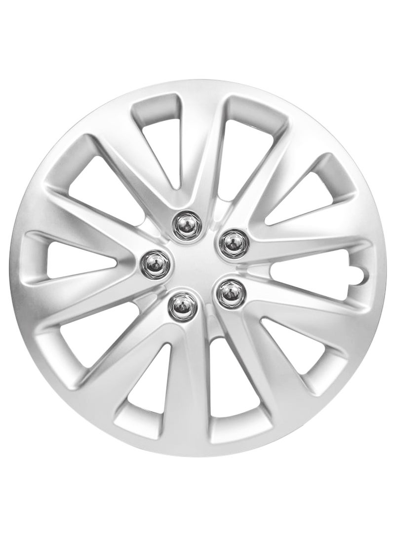 Pistol Wheel Cover Kit 15 Inch Hubcaps Set of 4PC Automotive Wheel Cap with Universal Fit - Pistol Silver Colour High Quality WJ-5070-A-15 - Image 2