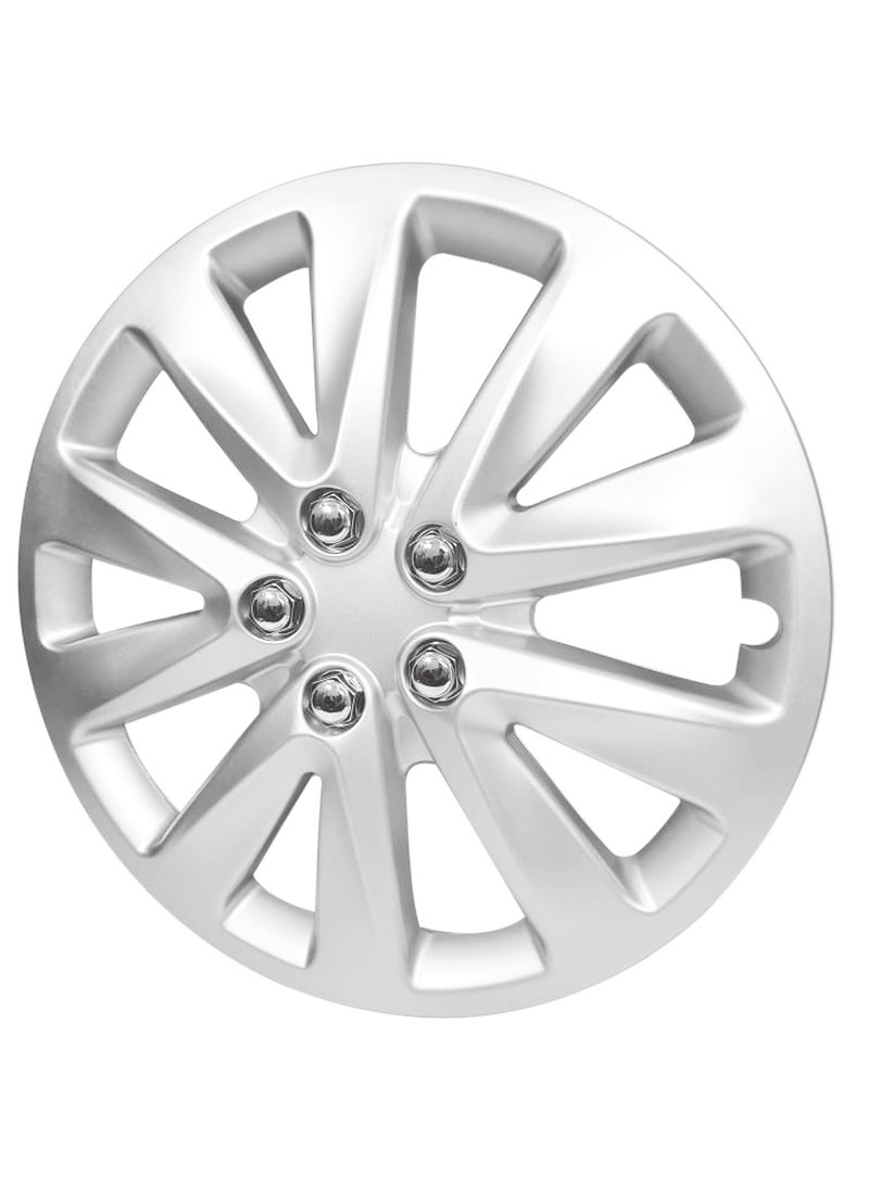 Pistol Wheel Cover Kit 15 Inch Hubcaps Set of 4PC Automotive Wheel Cap with Universal Fit - Pistol Silver Colour High Quality WJ-5070-A-15 - Image 4