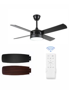 JOGAMS 52 Inch Outdoor Ceiling Fan with Light and Remote Dimmable and Modern Low Profile Ceiling Fan Lights for Indoor Bedroom Outdoor Covered Patio  - Image 1