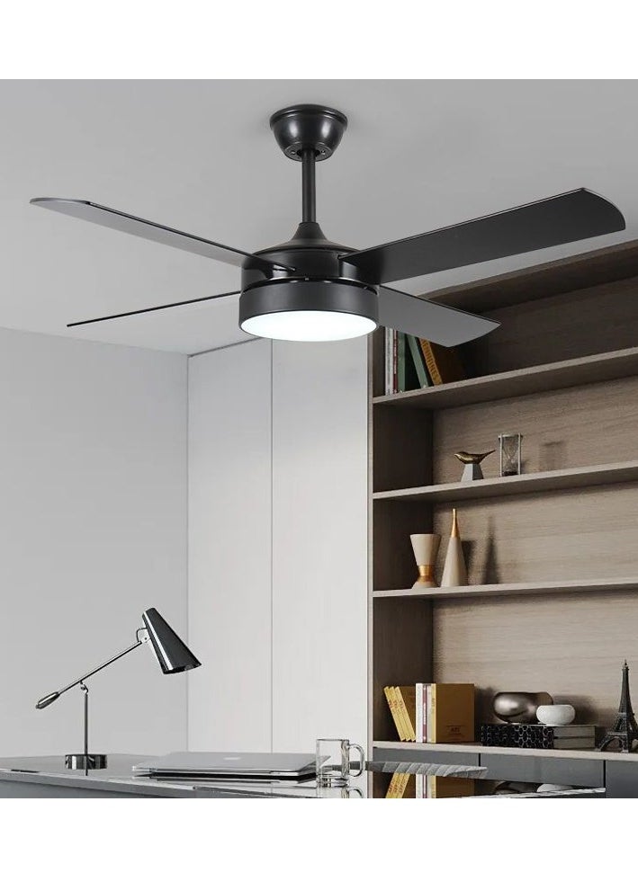 JOGAMS - 52 Inch Outdoor Ceiling Fan with Light and Remote Dimmable and Modern Low Profile Ceiling Fan Lights for Indoor Bedroom Outdoor Covered Patio - Image 1