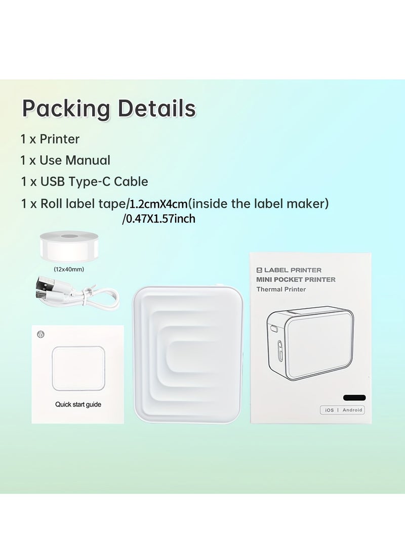 Hihonor Label Machine Thermal Wireless Label Printer With Inkless Charging Mini Labeling Machine Small Handheld Sticker Making Machine With Multiple Templates For Office, Home, Storage  - Image 3