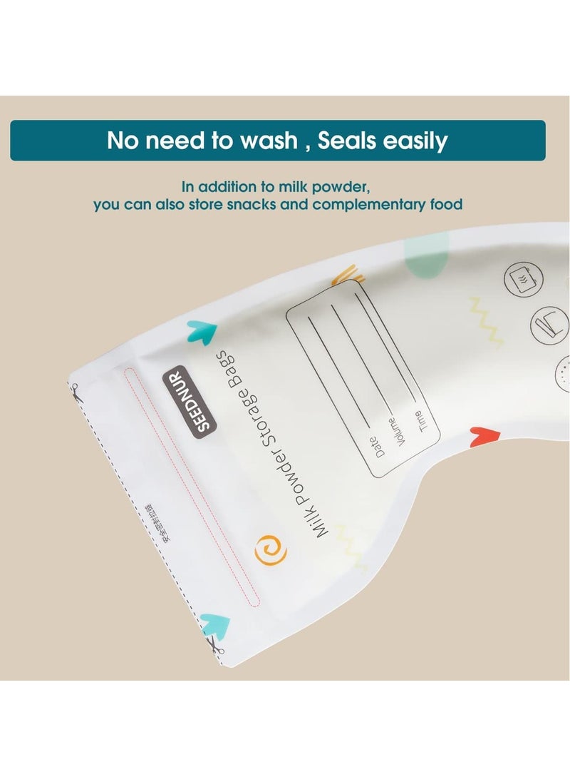 Generic - Baby Formula Storage Bag for Travel Milk Powder Dispenser Portable Infant Feeding Food Pouches Breastmilk Storage Bags 1.8oz with Temp-Sensing Doubled-Sealed Hygienically Self Standing 32pcs - Image 1