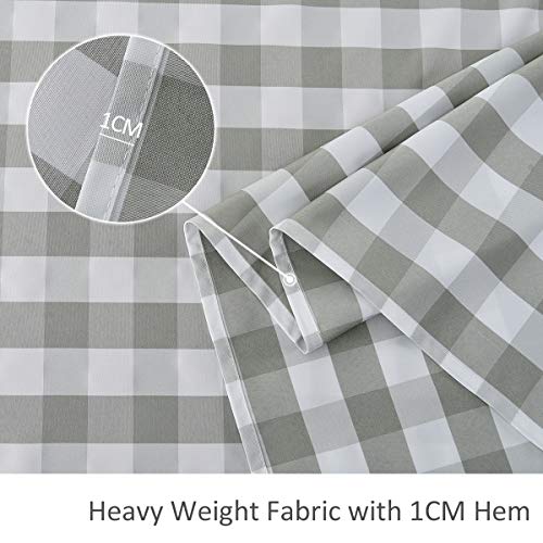 maxmill Rectangle Checkered Tablecloth Waterproof Spillproof Wrinkle Resistant Buffalo Plaid Heavy Weight Table Cloth Gingham Table Cover for Outdoor and Indoor Use, 52 x 70 Inch Grey and White - Image 5