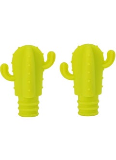 Wine Stoppers, Cactus Funny and Reusable Silicone Bottle Caps Decorative Wine Sealer Preserver Accessory Set(2 Pack)