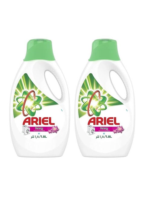 مجموعة جل سائل للغسالات الأوتوماتيك مع لمسة من معطر داوني من عبوتين 1.8لترات