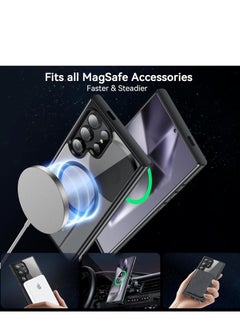 Generic Magnetic Case for Samsung Galaxy S22 Ultra Case [Compatible with MagSafe] [Shockproof Military Grade], Transparent Back Slim Bumper Cover Phone Case Samsung S22 Ultra (black)  - Image 2