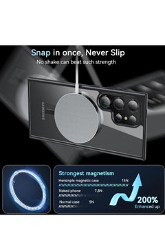 Generic Magnetic Case for Samsung Galaxy S22 Ultra Case [Compatible with MagSafe] [Shockproof Military Grade], Transparent Back Slim Bumper Cover Phone Case Samsung S22 Ultra (black)  - Image 4
