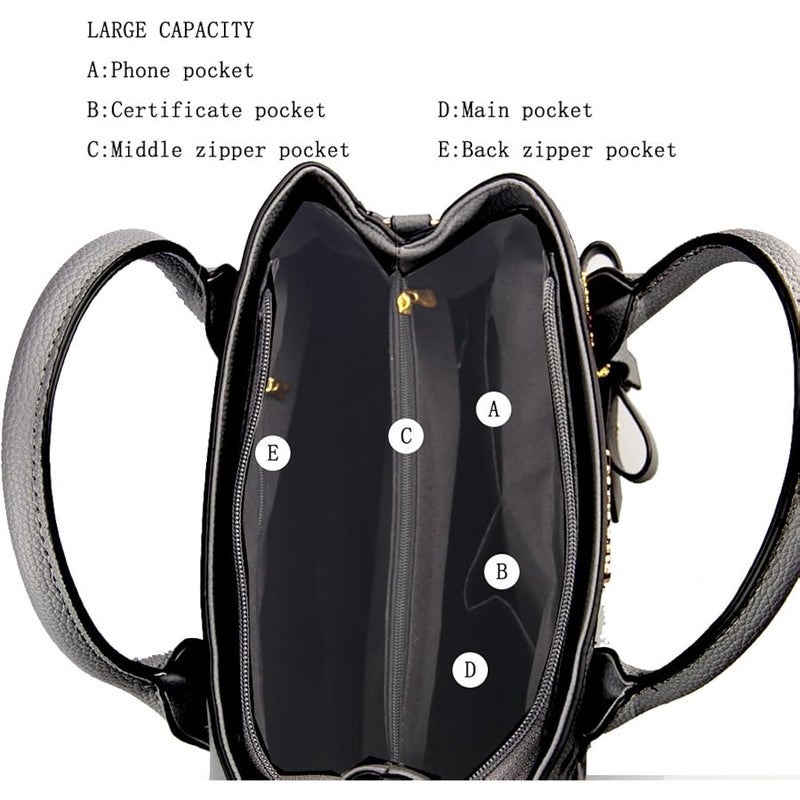 Jeniulet Purses and Handbags for Women Fashion Ladies PU Leather Top Handle Satchel Shoulder Tote Bags - Image 5