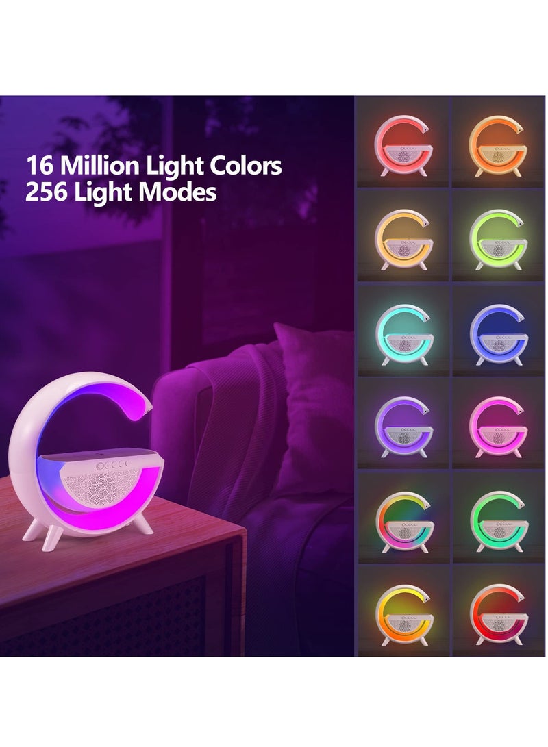 KASTWAVE LED Table Lamp with Wireless Charger - Dimmable RGB Color Changing Ambient Light - Music Sync Bluetooth Speaker - Smart Mood Light and Charger - Perfect for Bedroom, Dorm  - Image 4