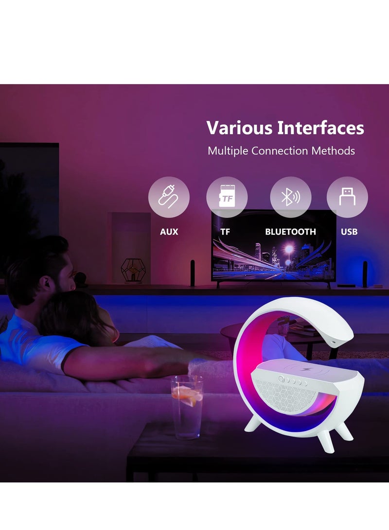 KASTWAVE LED Table Lamp with Wireless Charger - Dimmable RGB Color Changing Ambient Light - Music Sync Bluetooth Speaker - Smart Mood Light and Charger - Perfect for Bedroom, Dorm  - Image 5