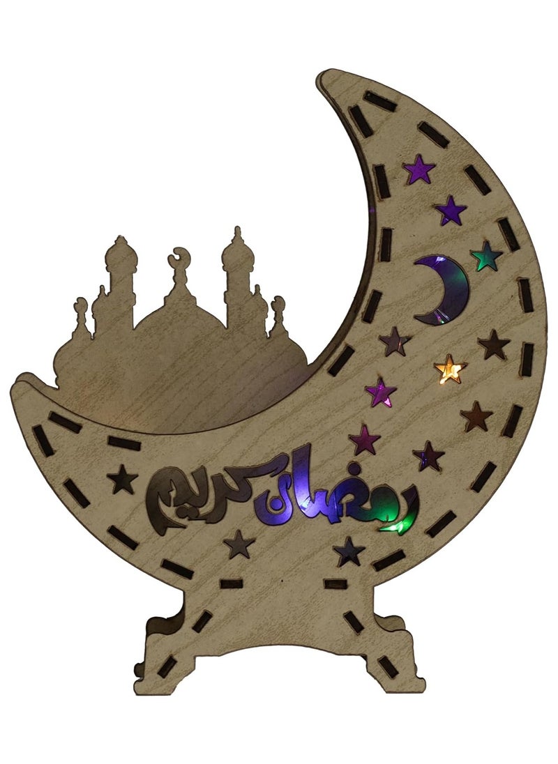 ماركة غير محددة - ديكورات رمضان الرائعة ديكور شهر رمضان المبارك للمنزل مضيئة ورائعة مقاس 15 سنتي + فانوس رمضان خشب مقاس 15 سنتي مضيء FDK1 (موديل 8) - Image 1