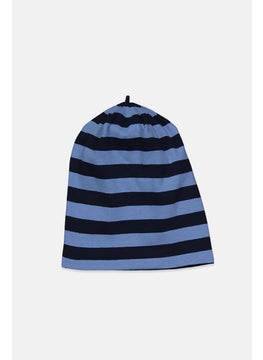 Tchibo Toddler Boys Reversible Striped Hat, Blue 