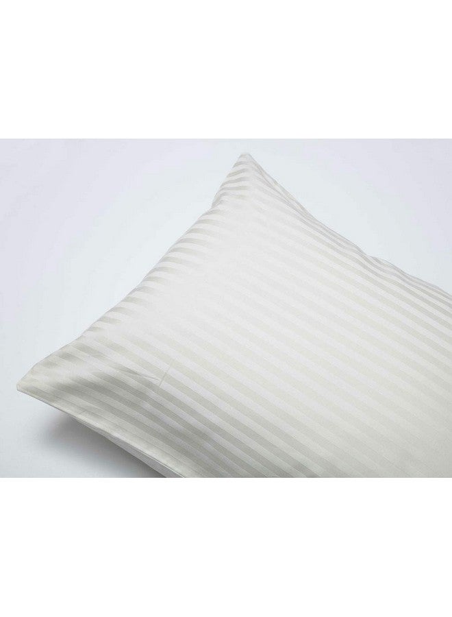 Om Bedding Collection Travel Pillowcase Egyptian Cotton Set of 2 Toddler Pillowcase with Zipper Closure 100 Egyptian Cotton Ivory Stripe (Ivory stripe, Toddler Travel 12x16 Zipper) - Image 2