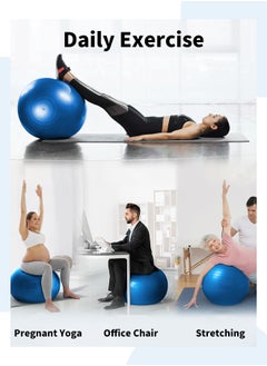 ARCHAEOPTERYX Yoga Ball Fitness Ball, Explosion-proof and Sliding Balance Yoga Ball Chair for Yoga Pilates Childbirth Pregnancy with Quick Inflation Pump 25 & 65cm  - Image 5