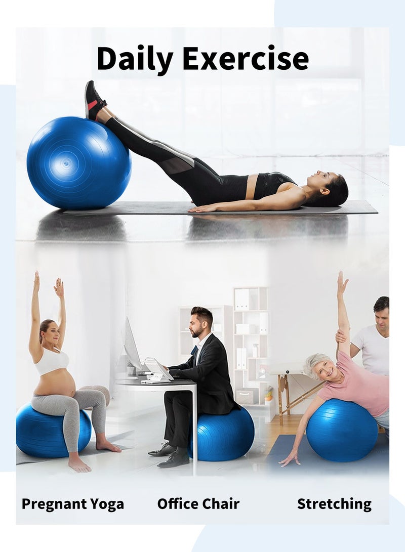HomKawt 2 PCS Yoga Ball Fitness Ball, Explosion-proof and Sliding Balance Yoga Ball Chair for Yoga Pilates Childbirth Pregnancy with Quick Inflation Pump (25 & 65cm) - Image 5