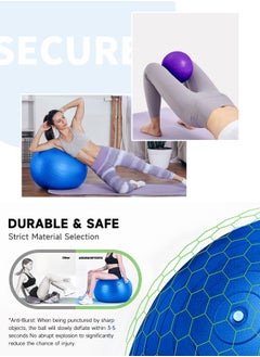 ARCHAEOPTERYX Yoga Ball Fitness Ball, Explosion-proof and Sliding Balance Yoga Ball Chair for Yoga Pilates Childbirth Pregnancy with Quick Inflation Pump 25 & 65cm  - Image 3