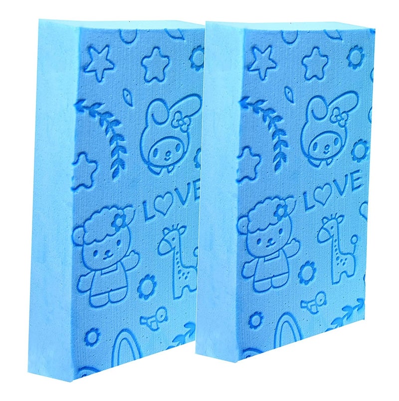AG E-Com Bath Sponge, Skin Exfoliator, Face Scrubber and Dead Skin Remover for Women and Men Multicolor (Pack Of 2) - Image 1