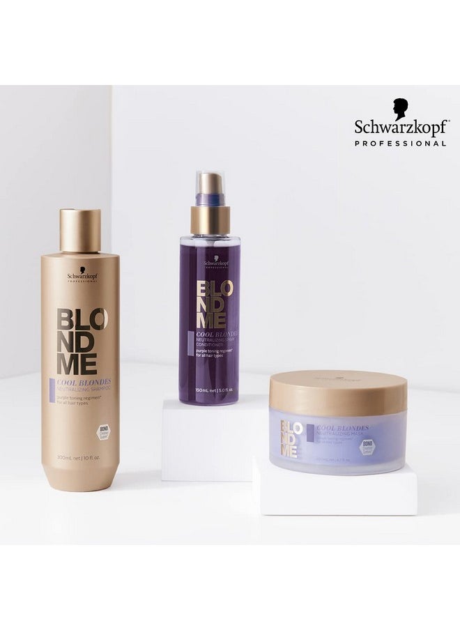 BlondMe - BLONDME Cool Blondes Neutralizing Shampoo - Moisturizing Hair Cleanser with Purple Toning Pigments - Neutralizes Yellow Tones and Brassiness in All Blonde Hair Types, 300ml - Image 1
