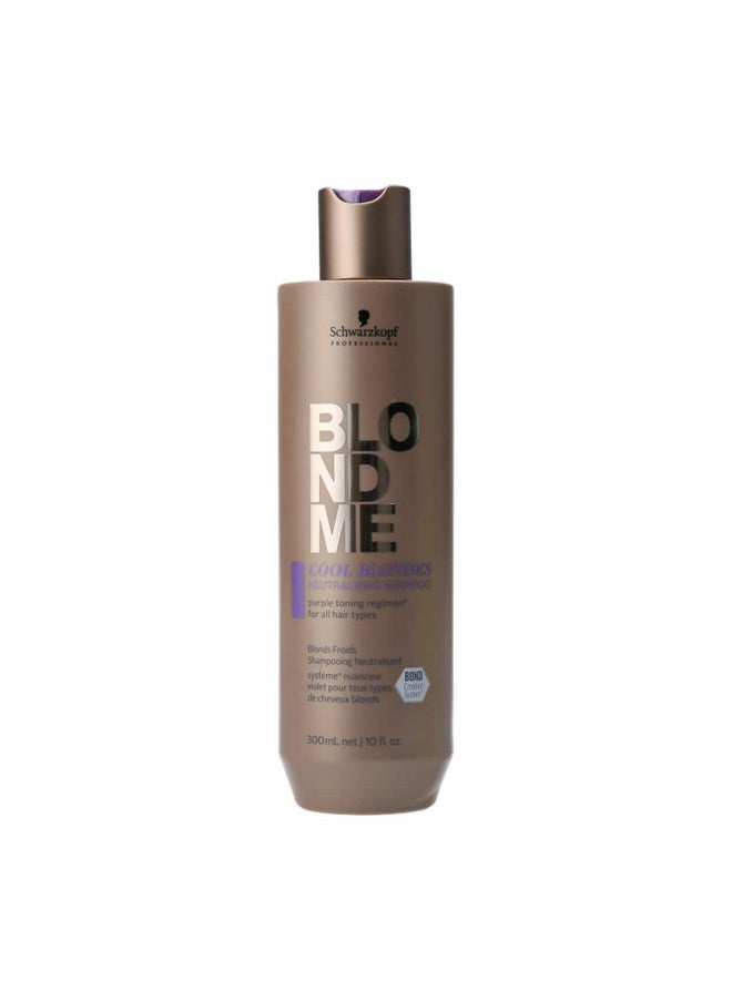 BlondMe - BLONDME Cool Blondes Neutralizing Shampoo - Moisturizing Hair Cleanser with Purple Toning Pigments - Neutralizes Yellow Tones and Brassiness in All Blonde Hair Types, 300ml - Image 1