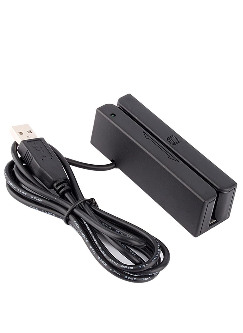 Excefore - Credit Card Reader, Magnetic Strip Card Reader Msr90 Usb 3 Tracks Pos Credit Card System Cashier Mini Mag Speed Reader Swiper, Practical Credit Card Reader - Image 1