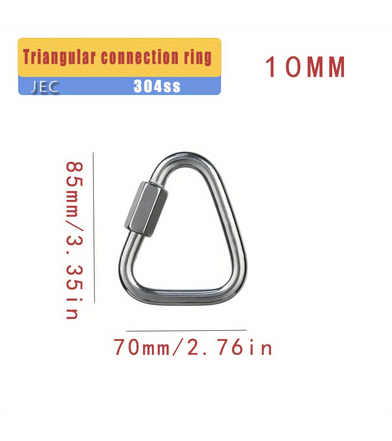 304 Stainless Steel Triangular Quick Connection Ring With 6mm Triangular Nut Closure - Image 2
