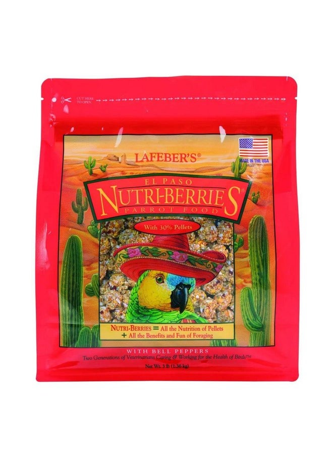 لافيبيرز طعام الطيور الأليفة LAFEBER'S El Paso Nutri-Berries، مصنوع من مكونات غير معدلة وراثيًا ومناسبة للبشر، للببغاوات، 3 رطل  - Image 1