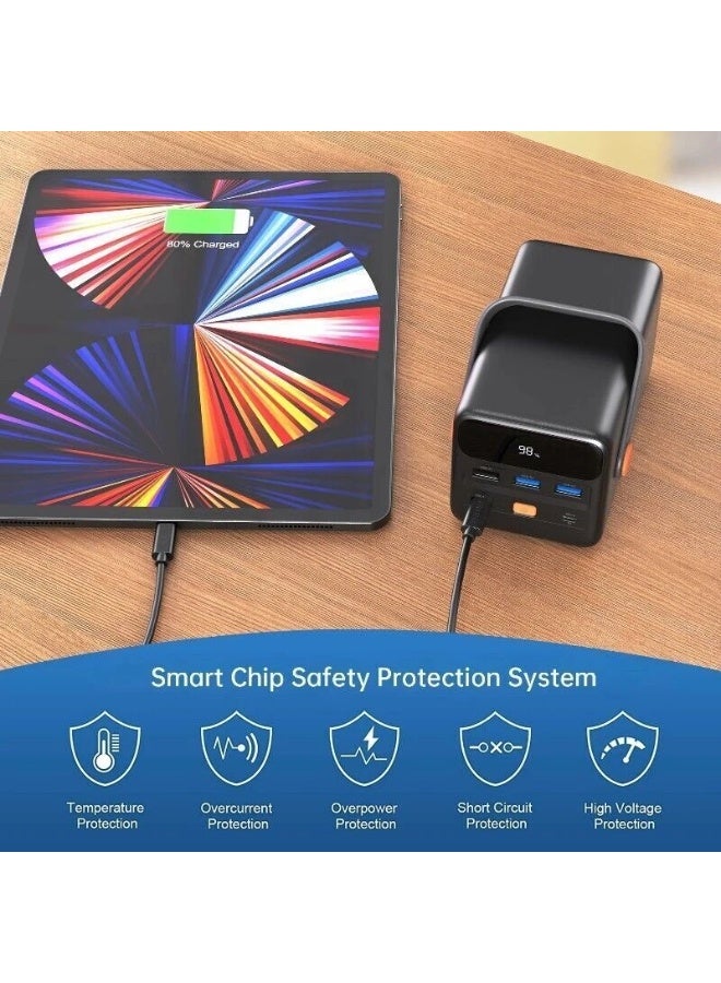 LEAD 50000mAh PD Fast Charging Power Bank (JP296S) – High-Capacity 185Wh Portable Charger with Dual Type-C & Dual USB Ports, LED Light & Digital Display – Black - Image 3