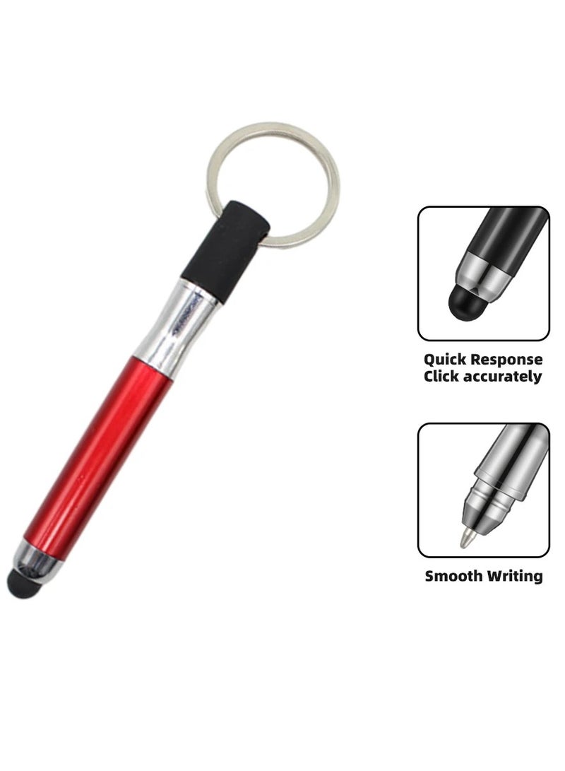 Mini Stylus Pen With Keyring, Mini 2 In 1 Touch Screen Stylus Ballpoint Pen, Lightweight And Potable Capacitive Keychain Stylus Tablet Pen For Android And IOS Phones Tablets, (1pc, Red)  - Image 1