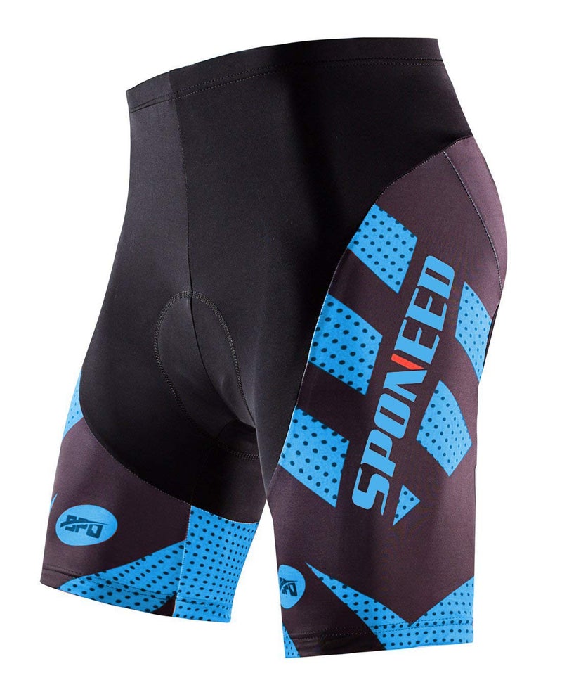 Padded Biking Shorts Half Pants Male Cycling Bottoms Ride Bike Clothing Cycle Wear Tights US XL Blue