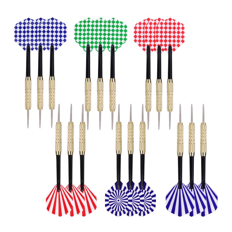 Wloedor 18Grams Steel Tip Darts, 18Pcs Professional Metal Tip Darts, Premium Darts Set, Standard Flights, Dart for Dartsboard, Dart for Indoor Sport - Image 1