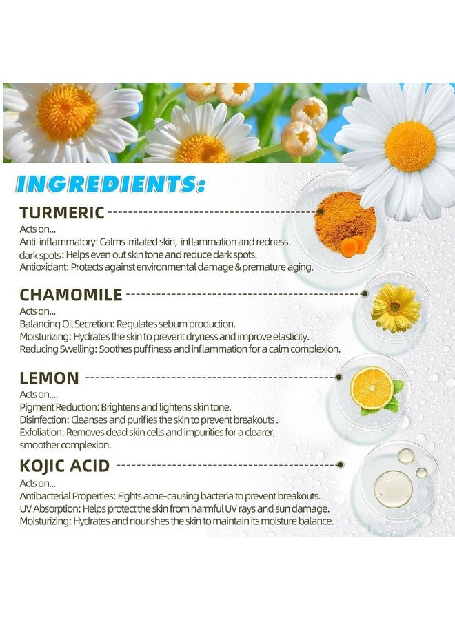 Orbica Turmeric & Kojic Acid Face Cleansing Pads for Dark Spots, Skin Brightening & Acne Prevention|Vitamin C, Retinol & Chamomile Hydrolat|For Women & Men|All Skin Type|60 Pieces Pack of 1 - Image 2