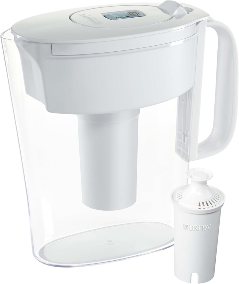 BRITA غلاية فلتر المياه للمياه الصنبور والشرب مع 1 فلتر قياسي، تدوم 2 شهر، سعة 6 أكواب، خالية من BPA، بيضاء - Image 1