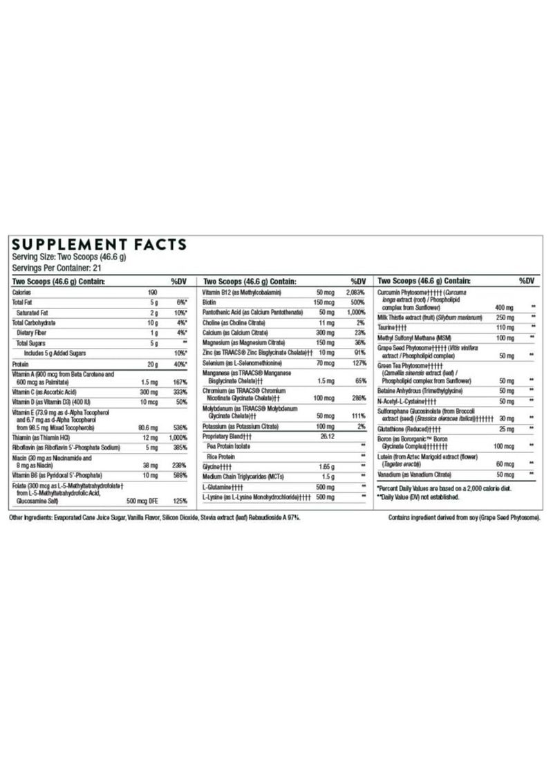 Thorne - Thorne MediClear - SGS - Vanilla Flavored - Dietary Supplement - 34.4 Oz (2.15 lb) 978 g - Image 1