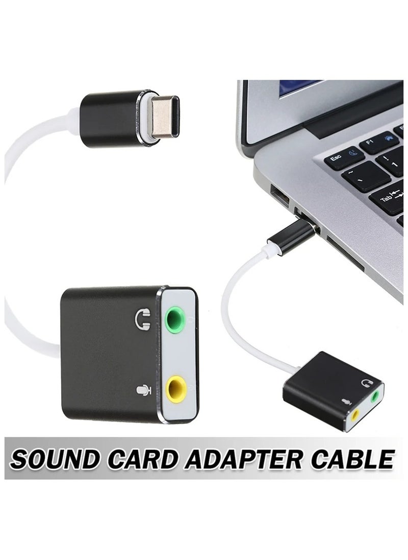 ELIKLIV USB Type-C External Sound Card Adapter, 1 x USB-C to 2-Pin Stereo Audio Adapter, 3.5mm, USB 3.1 Type-C Stereo Audio Adapter, Type-C to 3.5mm Auxiliary Headphone Connector Adapter, Portable Stereo Adapter Available for Windows, Linux, and laptops  - Image 3