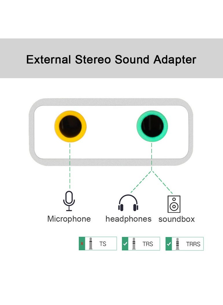 ELIKLIV USB Type-C External Sound Card Adapter, 1 x USB-C to 2-Pin Stereo Audio Adapter, 3.5mm, USB 3.1 Type-C Stereo Audio Adapter, Type-C to 3.5mm Auxiliary Headphone Connector Adapter, Portable Stereo Adapter Available for Windows, Linux, and laptops  - Image 4