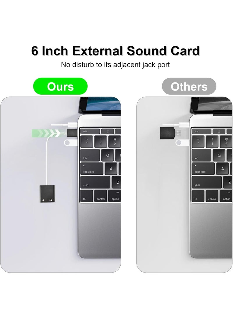 ELIKLIV USB Type-C External Sound Card Adapter, 1 x USB-C to 2-Pin Stereo Audio Adapter, 3.5mm, USB 3.1 Type-C Stereo Audio Adapter, Type-C to 3.5mm Auxiliary Headphone Connector Adapter, Portable Stereo Adapter Available for Windows, Linux, and laptops  - Image 5