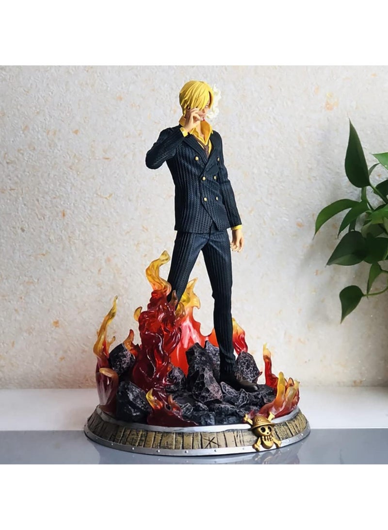 general Black Footed Sanji Vinsmoke Sanji Black Suit and Diable Jumble Luminous One Piece Figure GK Anime Model Surrounding Model Figure - Image 1