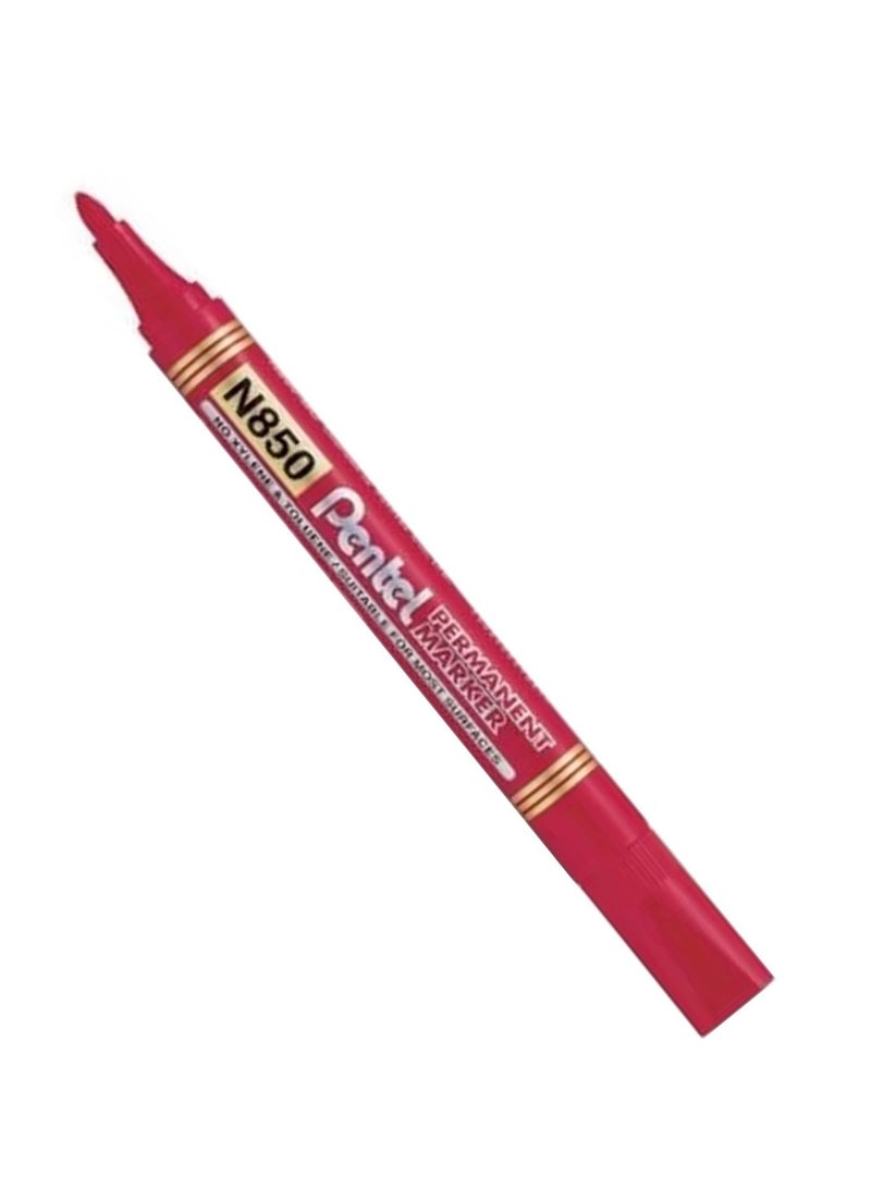 Pentel 12 قطعة قلم تحديد دائم طرف مدبب حبر أحمر - Image 2