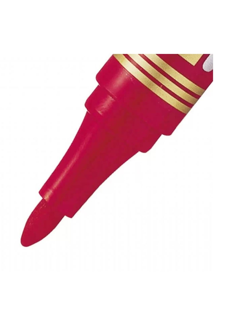 Pentel 12 قطعة قلم تحديد دائم طرف مدبب حبر أحمر - Image 4