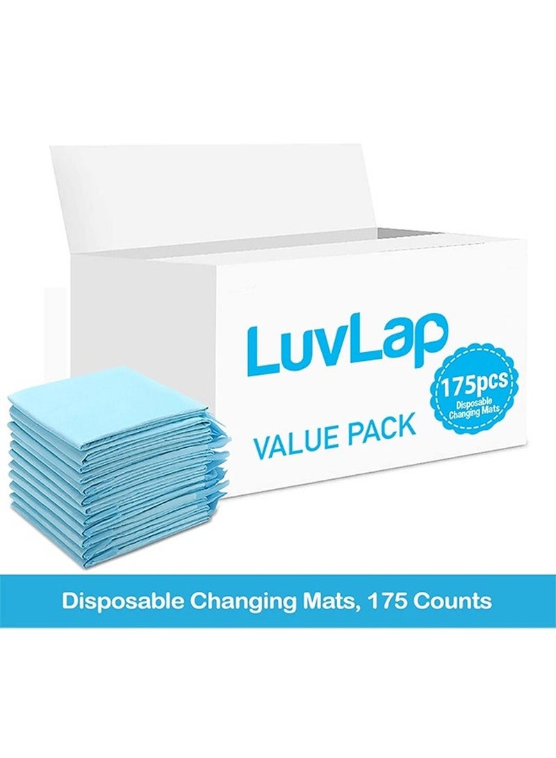 Luvlap Disposable Changing Mats 175 Counts Soft Waterproof Mat Portable Leak Proof Changing Mat New Mom Leak Proof Under pad Mattress Table Protector Pad - Image 2