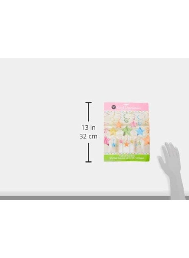 Amscan Multi Shooting Stars Swirl Decorations 30pcs - Image 2