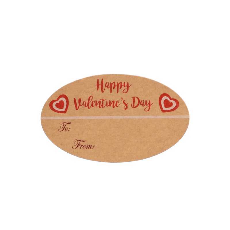 Cualfec Valentine's Day to and from Stickers Valentine's Heart Stickers 1.5"x2.5" Natural Kraft Gift Tags 4 Unique Heart Designs for Gift Wrapping, Box and Envelope Sealing - 200 Stickers - Image 5